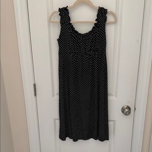 American Living Black and White Polka Dot Midi Dress